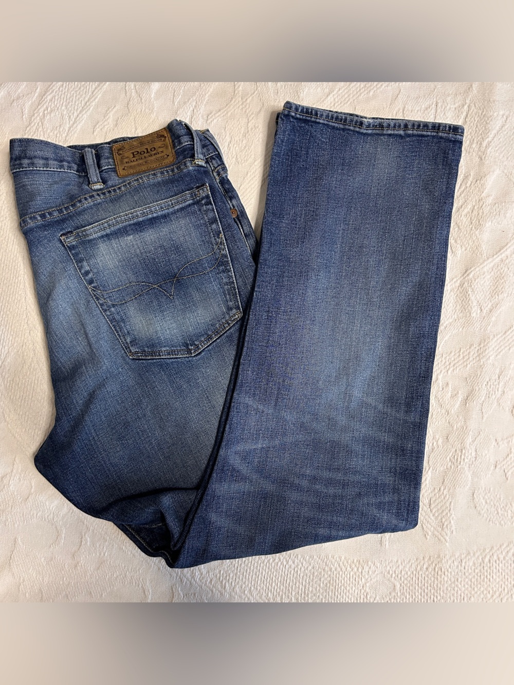 Polo Ralph Lauren Men’s 38x 32 Medium wash Straight Jeans Classic Fit Preppy